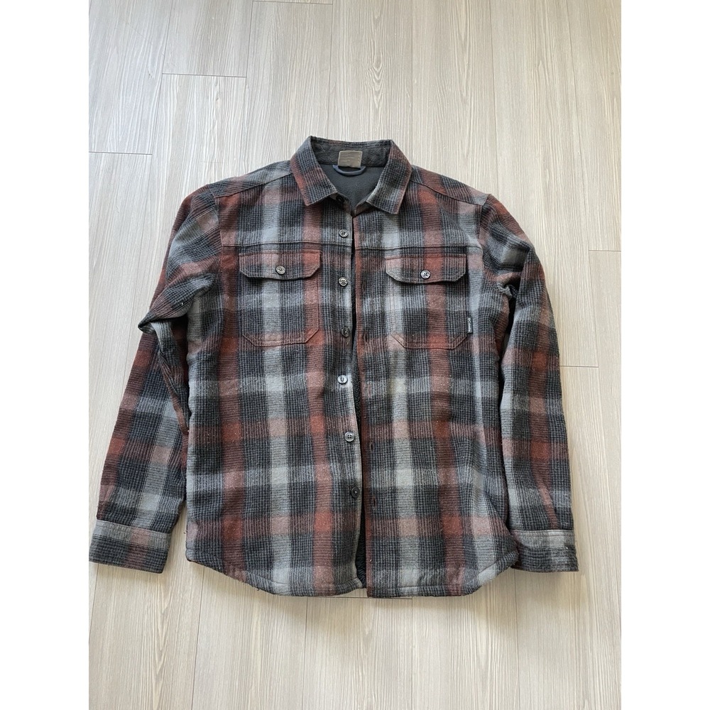 Columbia Men's Fleece Lined Red Long Sleeve Flannel Size S Outdoors Hiking